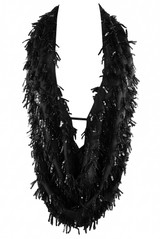 Plunge Front Sequin Cowl Neck Top