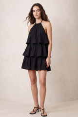 Tiered Halter Mini Dress
