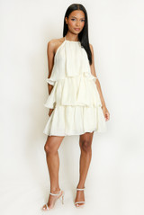 Tiered Halter Mini Dress