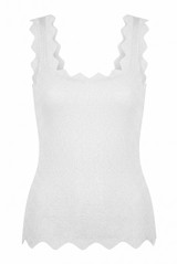 Lurex Scallop Hem Fine Knit Top