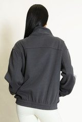 Striped Sleeve Pankou Closure Jacket