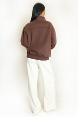 Striped Sleeve Pankou Closure Jacket
