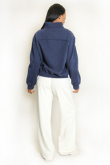 Striped Sleeve Pankou Closure Jacket