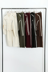 Full Zip Side Stripe Tracksuit With Button Detail 