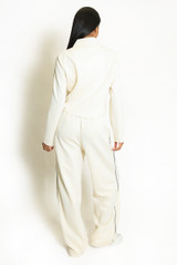 Full Zip Side Stripe Tracksuit With Button Detail 
