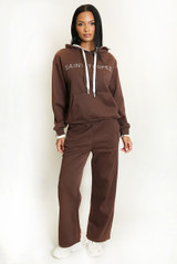 Beaded Slogan Saint Tropez Loungewear Set