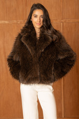 Soft Faux Fur Jacket With Collar
