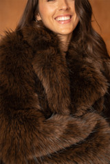 Soft Faux Fur Jacket With Collar