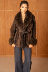 Belted Faux Fur Jacket 
