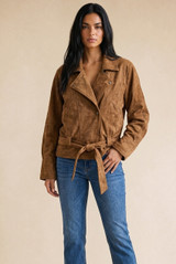 Faux Suede Biker Jacket