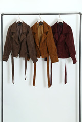 Faux Suede Biker Jacket