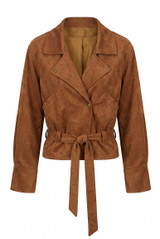 Faux Suede Biker Jacket