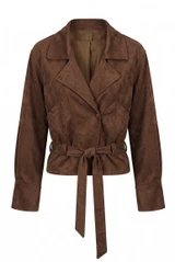 Faux Suede Biker Jacket