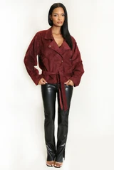 Faux Suede Biker Jacket