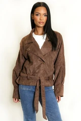 Faux Suede Biker Jacket