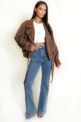 Faux Suede Biker Jacket