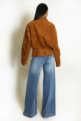 Faux Suede Biker Jacket