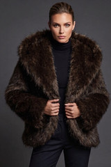 Shaggy Fur Hooded Coat