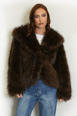 Shaggy Fur Hooded Coat