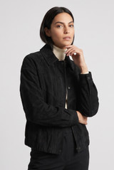 Faux Suede Collared Jacket