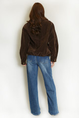 Faux Suede Collared Jacket