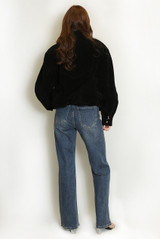 Faux Suede Collared Jacket