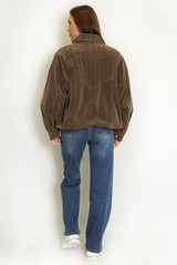 Faux Suede Collared Jacket