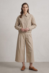 Dropped Shoulder Jacket and High Waist Wide Trouser Set