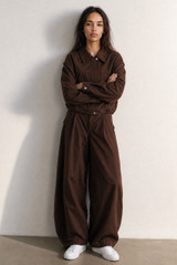 Dropped Shoulder Jacket and High Waist Wide Trouser Set
