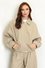 Dropped Shoulder Cropped Jacket