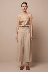High Waist Pleated Wide Trouser
