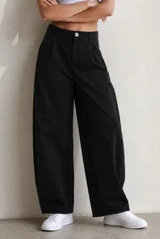 High Waist Pleated Wide Trouser