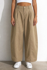 High Waist Pleated Wide Trouser