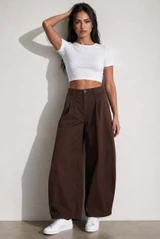 High Waist Pleated Wide Trouser