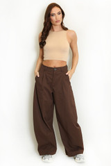 High Waist Pleated Wide Trouser