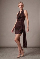 Polka Dots Drape Mini Dress