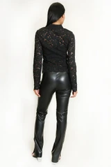 Lace Long Sleeves Mandarin Blouse