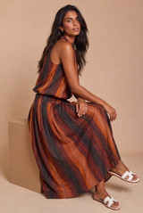  Brushstrokes Choker Blouse and Skirt Set 
