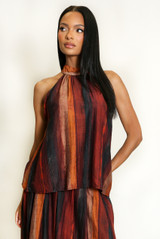 Brushstrokes Choker Blouse 