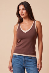 Contrast Soft Ribbed Tank Top