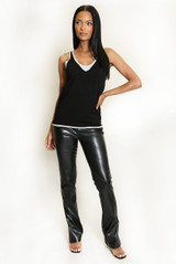 Contrast Soft Ribbed Tank Top