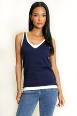 Contrast Soft Ribbed Tank Top