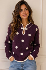 Polka Dot Pankou Closure Jumper