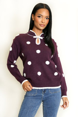 Polka Dot Pankou Closure Jumper