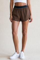 Contrast Waistband Casual Runner Shorts