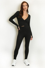 Active Long Sleeve Wrap Top