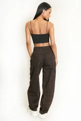 Brown Leopard Balloon Jeans