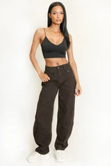 Brown Leopard Balloon Jeans