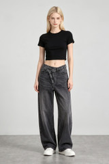 Overlap Wide Leg Jeans