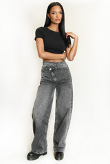 Overlap Wide Leg Jeans